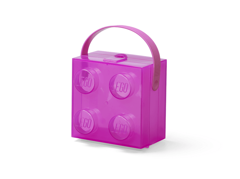 LEGO Box s rukojetí - průsvitná fialová