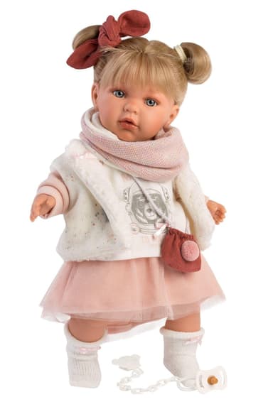 Llorens 42402 JULIA - realistická panenka miminko se zvukem a měkkým látkovým tělem 42 cm MA4-42402