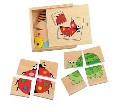 Woody Mini puzzle Lienka v drevenej krabičke OLP102190328