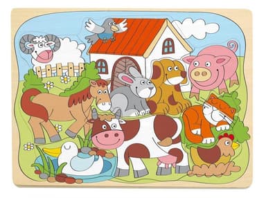 Woody Puzzle na desce Africká domácí zvířátka OLP102191929