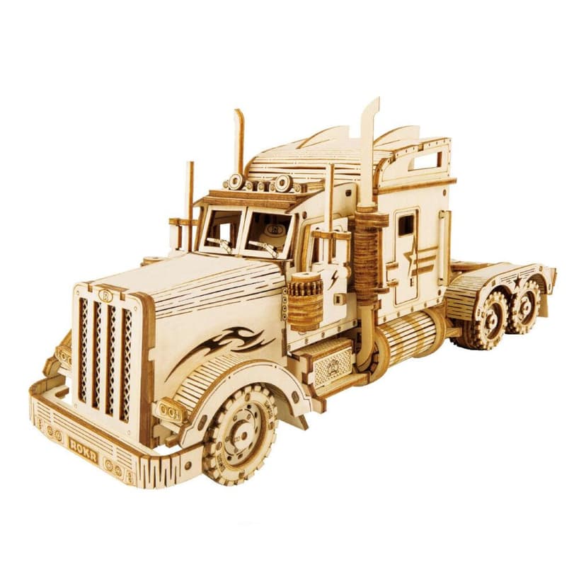 RoboTime drevené 3D puzzle Americký ťahač MC502