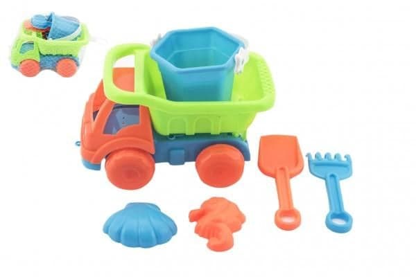 Teddies Auto na piesok s doplnkami plast 16cm 2 farby v sieťke 00311946