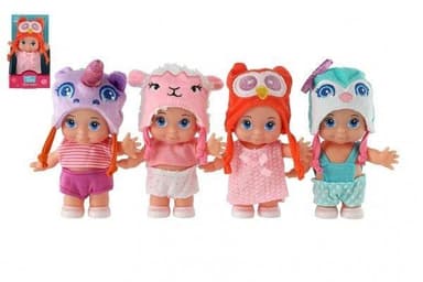 Teddies Miminko s čepicí - 15 cm - pevné tělo