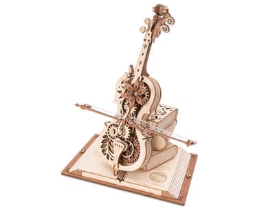 RoboTime 3D drevené mechanické puzzle Čarovné violončelo (elektrický pohon) AMK63