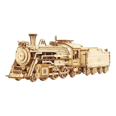 RoboTime drevené 3D puzzle Parná lokomotíva MC501
