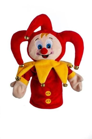 Teddies maňásek na ruku plyšový 28cm s rolničkami na kartě 00514106
