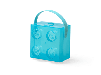 Lego svačinový box s rukojetí průsvitná modrá