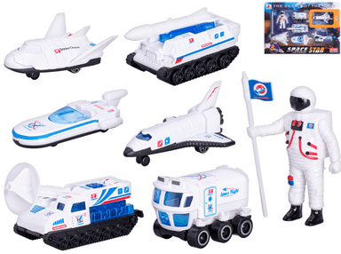 Mikro trading Vesmírná vozidla na volný chod - 6 ks - s astronautem