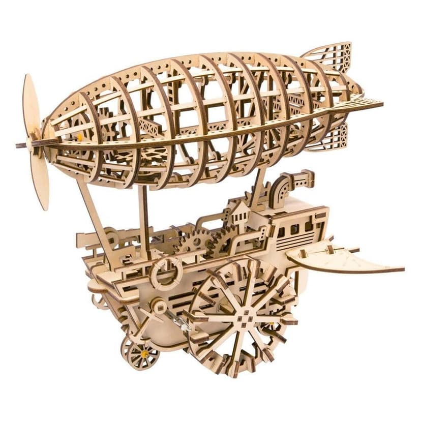 RoboTime 3D drevené mechanické puzzle Fantastická vzducholoď LK702