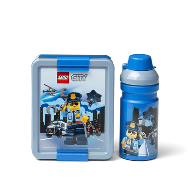 Svačinový set LEGO® City (láhev a box) - modrá