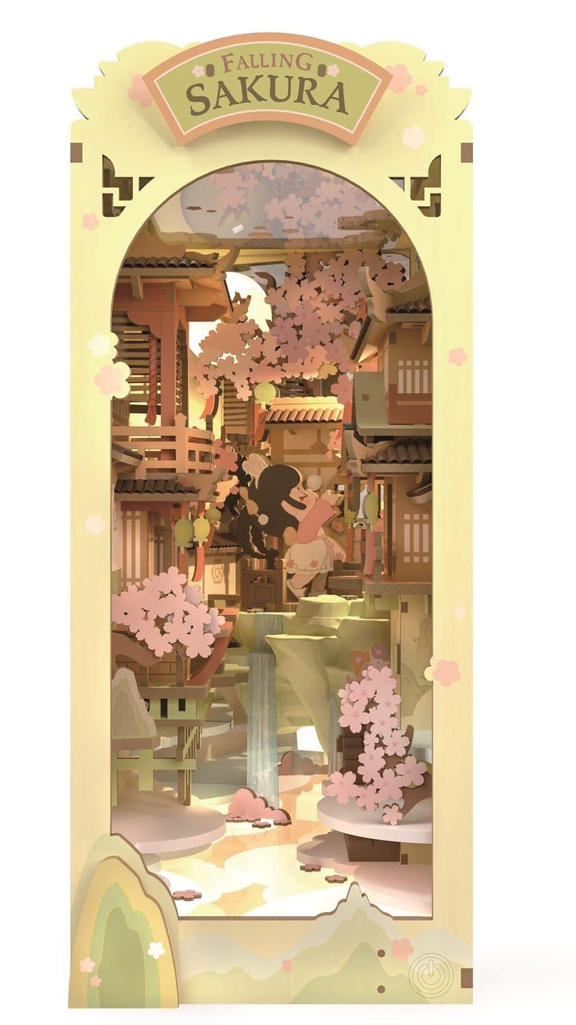 RoboTime 3D puzzle záložka "Padajúca sakura" (drevená) TGB05