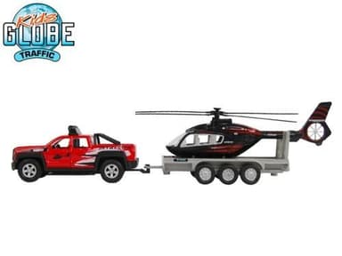MIKRO - Kids Globe Traffic auto terénne 13cm + helikoptéra 520249