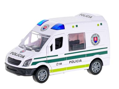 MIKRO - 2-Play traffic auto záchranárske 12cm 1:32 na zotrvačník- Policia 520266