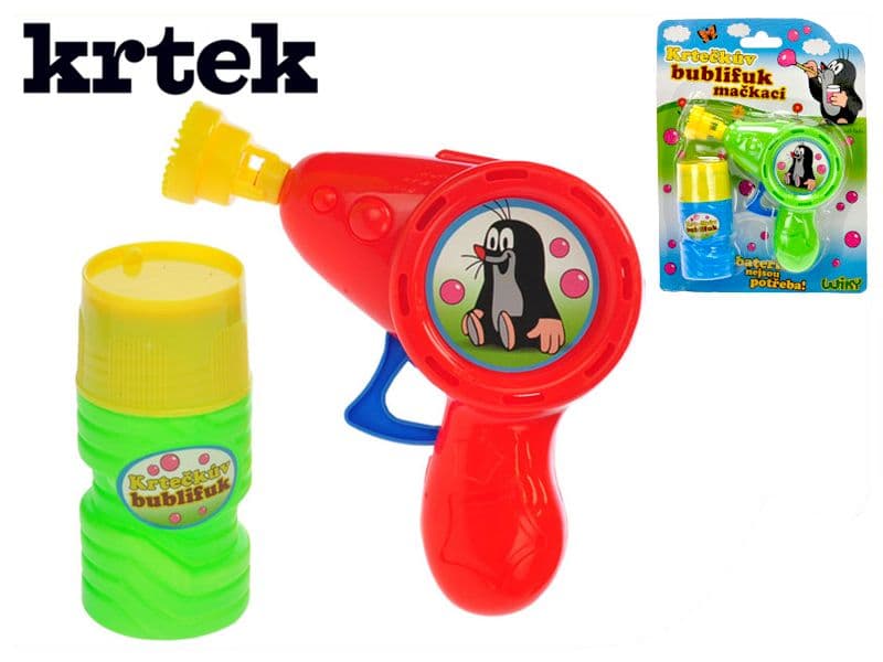 Mikro Krtečkův bublifukovač 12cm na setrvačník 2barvy