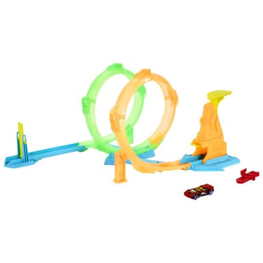 Mattel Hot Wheels Neon speeder double loop dvojitá smyčka