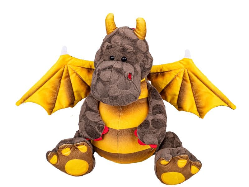 Mikro Drak plyšový 23cm hnědý sedící