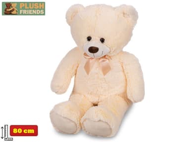 Mikro Plush Friends medvěd plyšový 80cm béžový s mašlí