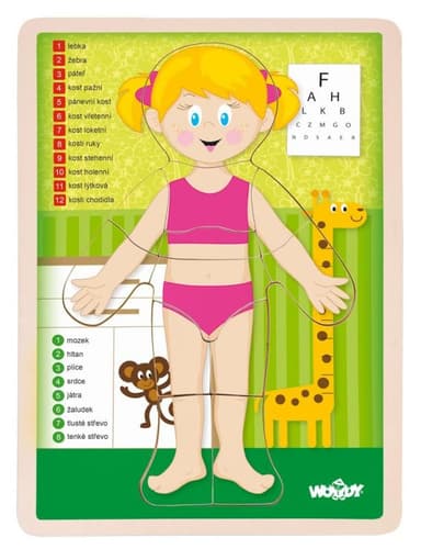 Woody Puzzle "Lidské tělo" - Holka CZ