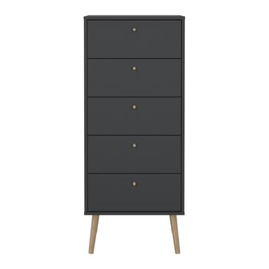 Antracitová vysoká komoda 50x120 cm Bodo – Tvilum