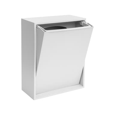 Lesklý biely odpadkový kôš na triedený odpad/nástenný z recyklovaného plastu Recycling Box – ReCollector