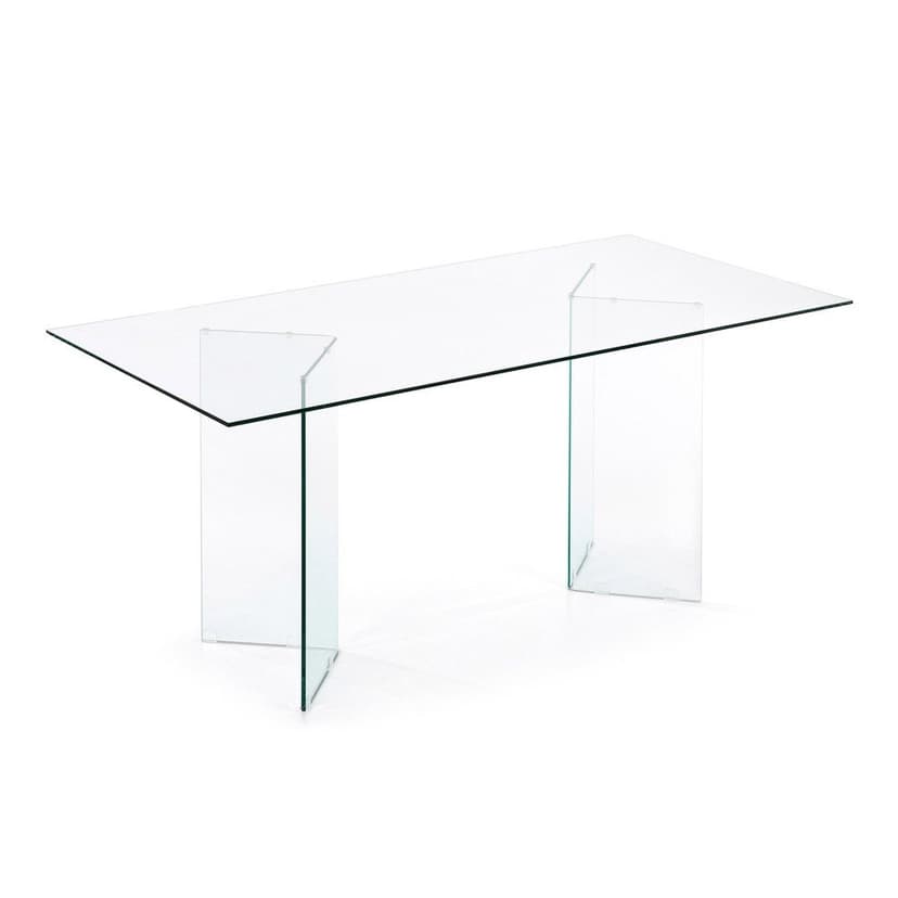 Jídelní stůl se skleněnou deskou 90x200 cm Burano – Kave Home