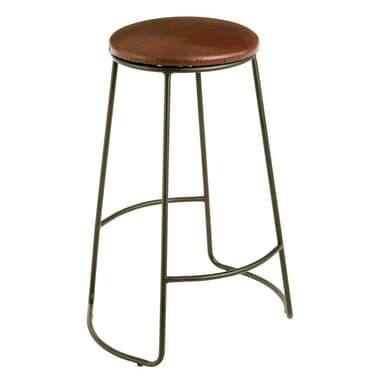 Čierna/hnedá čalúnená barová stolička (výška sedáku 64 cm) Brixton – Premier Housewares