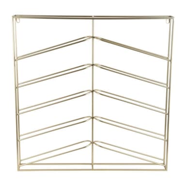Nástenný kovový regál na víno v zlatej farbe počet fliaš 10 67x66x7,5 cm Cuadro – PT LIVING