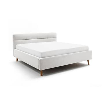 Svetlosivá čalúnená dvojlôžková posteľ s úložným priestorom s roštom 180x200 cm Lotte – Meise Möbel
