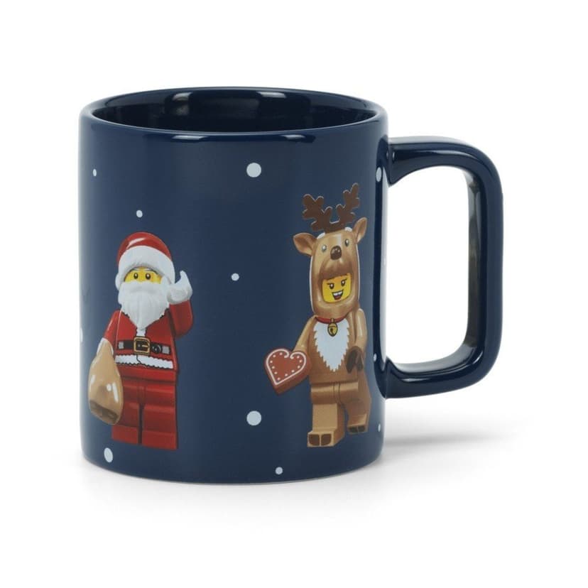Tmavě modrý keramický dětský hrnek 300 ml Christmas Minifigures – LEGO®
