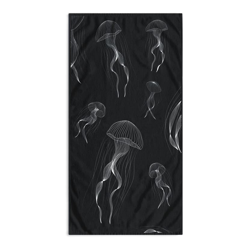 Restilo Čierno-biela plážová osuška 90x180 cm Jellyfish – DecoKing