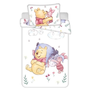 Bavlnené detské obliečky do postieľky 100x135 cm Winnie the Pooh "Pooh Hugs" – Jerry Fabrics