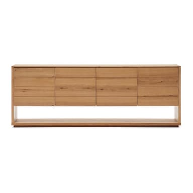 Nízká komoda v dekoru dubu v přírodní barvě 200x74 cm Alguema – Kave Home
