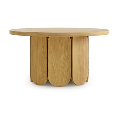 Kulatý konferenční stolek s deskou v dubovém dekoru v přírodní barvě 78x78 cm Soft – Woodman