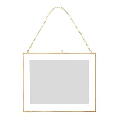 Mosadzný nástenný fotorámček Hübsch Linda, 24 x 30 cm
