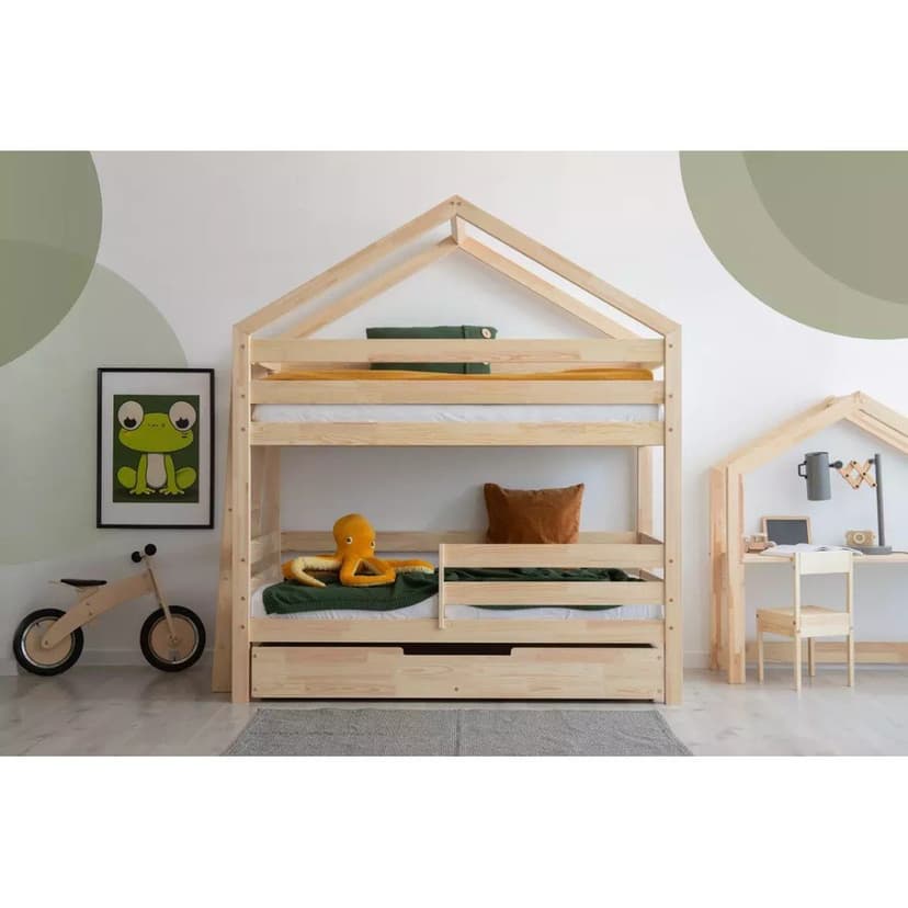 Detská posteľ s úložným priestorom s roštom v prírodnej farbe 90x200 cm DMPB – Adeko