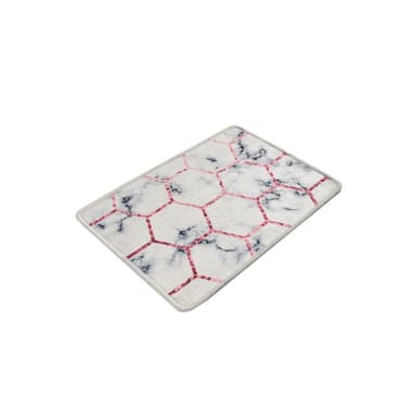 Biela/sivá kúpeľňová predložka 60x40 cm Honeycomb – Foutastic