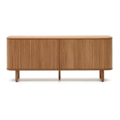 Komoda v dekoru jasanu s posuvnými dveřmi v přírodní barvě 180x75,5x40 cm Mailen – Kave Home