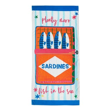 Bavlnená plážová osuška 76x160 cm Sardines – Catherine Lansfield