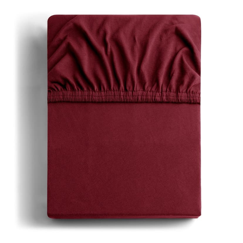 Vínové napínací prostěradlo jersey 160x200 cm Amber – Restilo