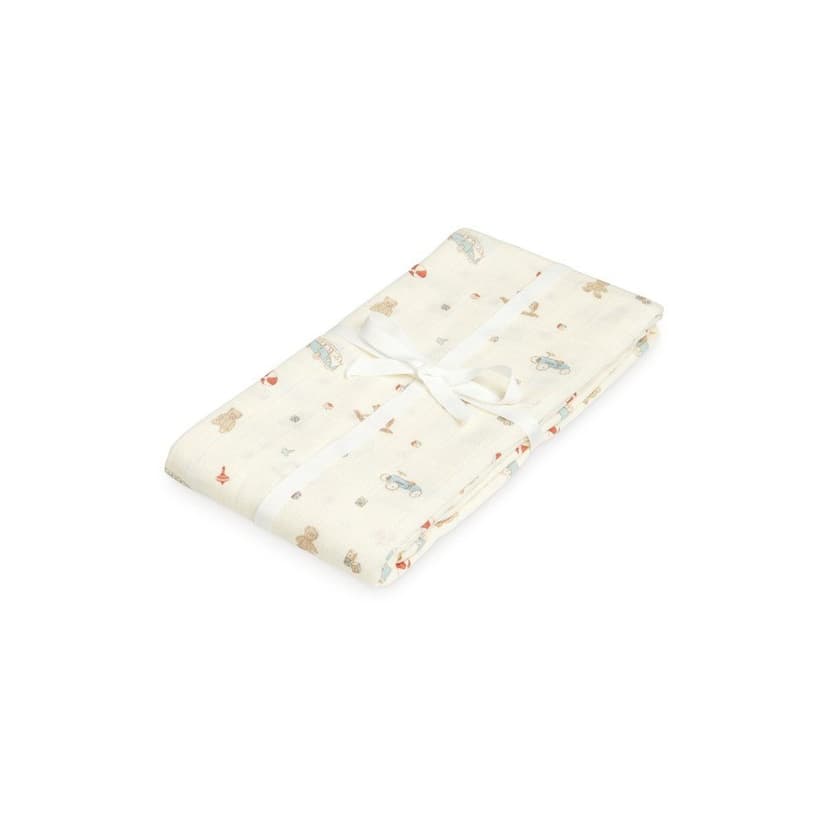 Svetložltá zavinovacia detská deka z bio bavlny 120x120 cm Off-White – Cam Cam Copenhagen
