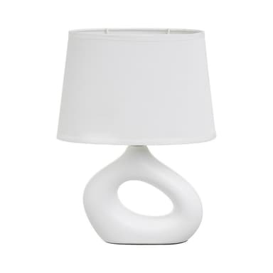 Bílá keramická stolní lampa s textilním stínidlem (výška 30 cm) – Casa Selección