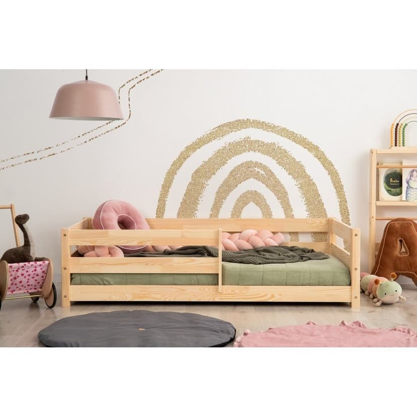 Detská posteľ z borovicového dreva v prírodnej farbe 90x200 cm Mila CPD – Adeko