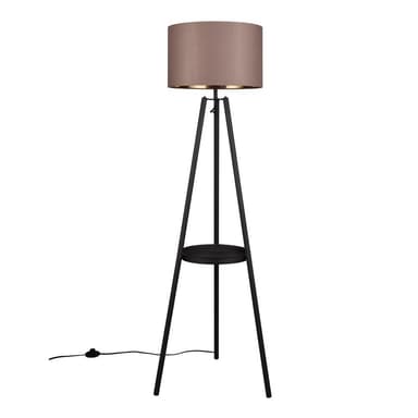 Čierna stojacia lampa s poličkou (výška 152 cm) Colette – Reality