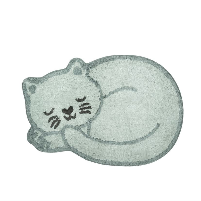 Svetlomodrý bavlnený detský koberec 43x60 cm Sleeping Cat – Sass & Belle