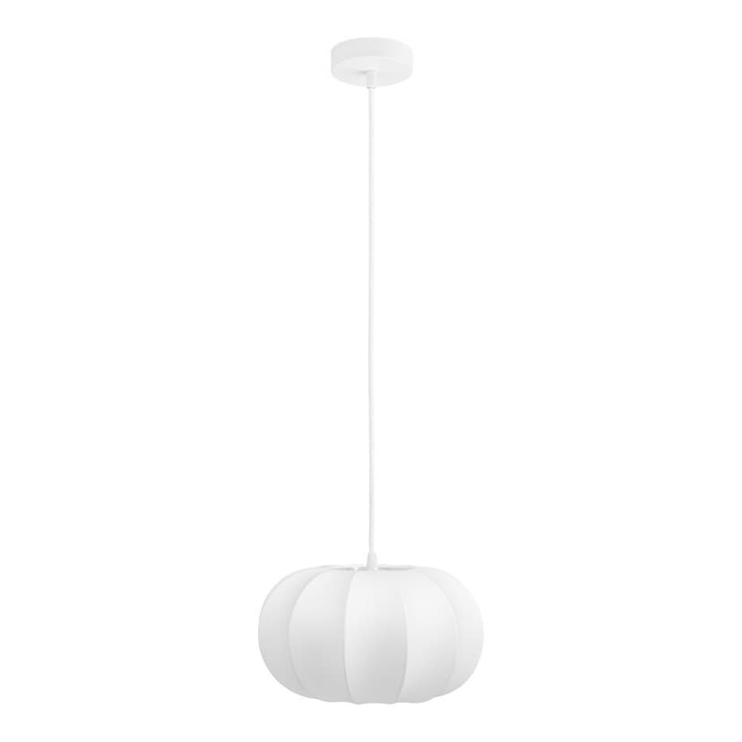 Biele závesné svietidlo s textilným tienidlom ø 28 cm Coventry – House Nordic