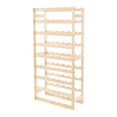 Regál na víno z borovicového dreva v prírodnej farbe počet fliaš 54 60x121x27 cm Luana – Compactor