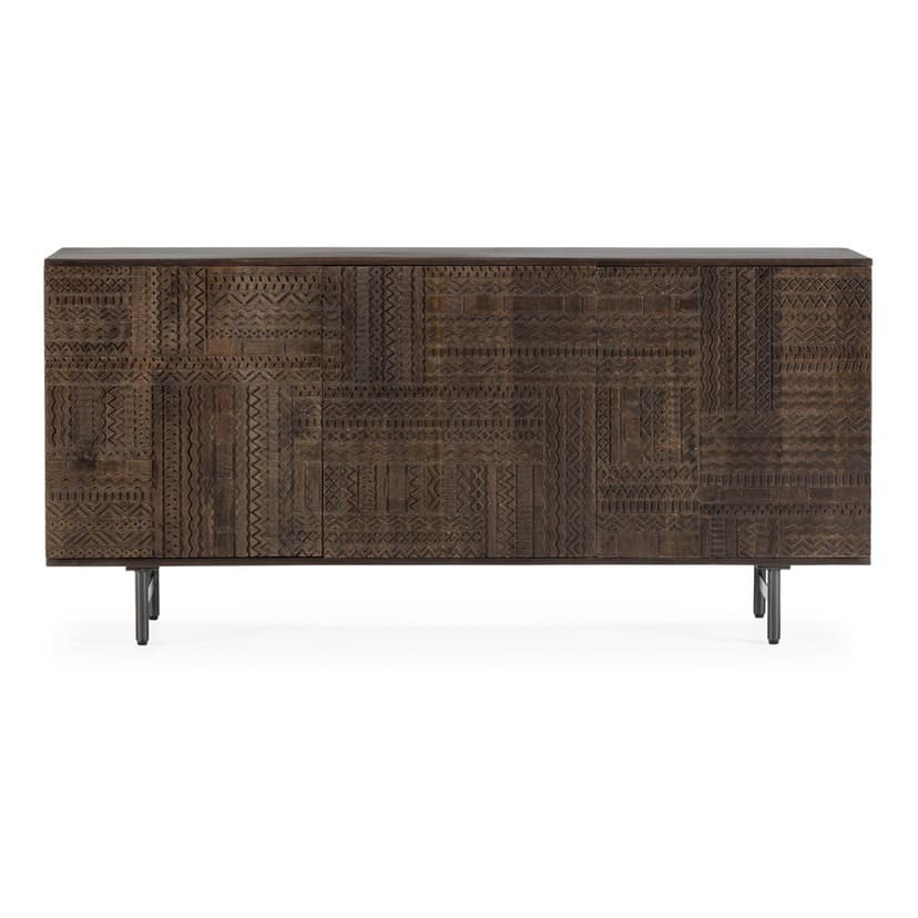 Tmavohnedá komoda z mangového dreva 160x75x40 cm Kalai – MOME