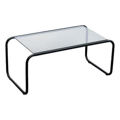 Čierny konferenčný stolík so sklenenou doskou 40x80 cm Ventana – Leitmotiv