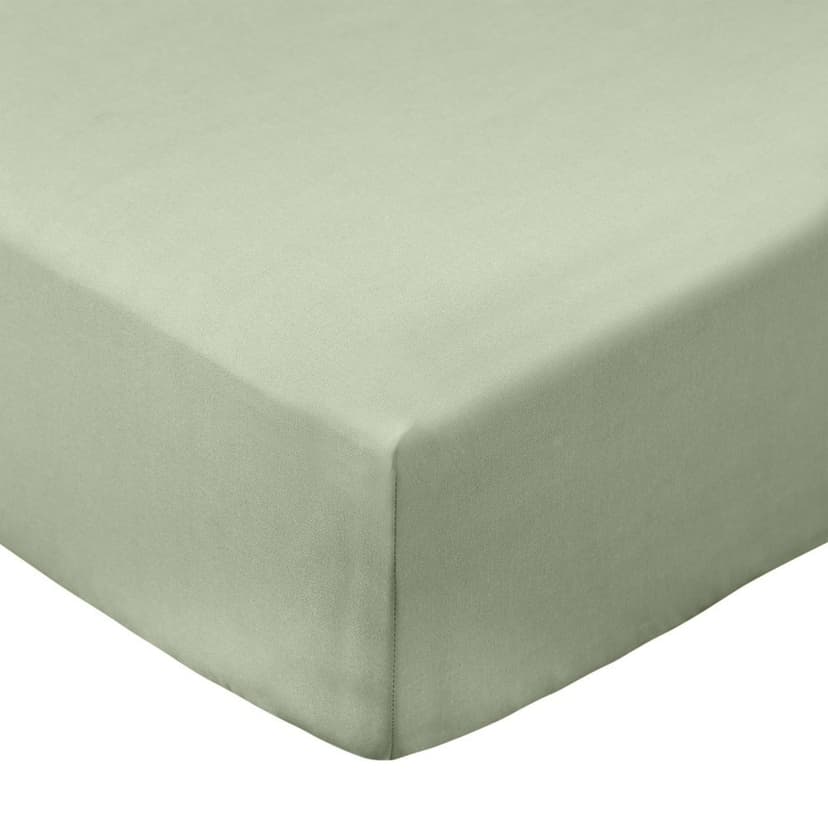 Zelená napínacia plachta z bavlneného perkálu 90x190 cm Cotton Percale – Bianca
