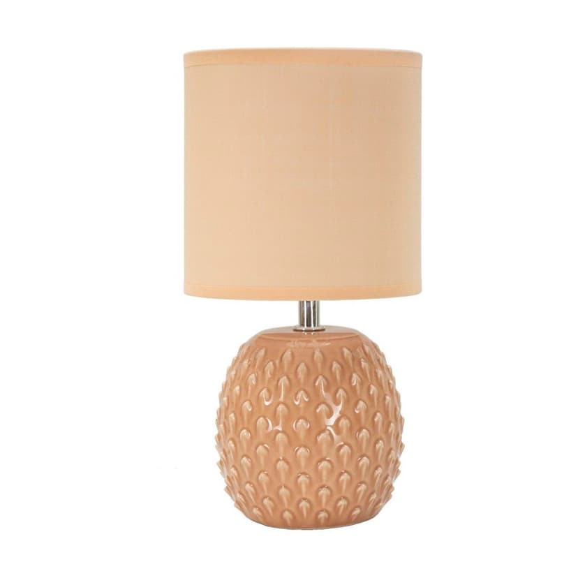 Broskyňová keramická stolová lampa s textilným tienidlom (výška 27 cm) Pontus – Mauro Ferretti